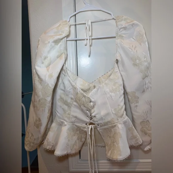 NWOT V Chapman Georgiana Top in Baroque Pearl Size Small - Picture 6 of 8